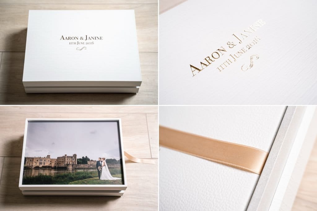 Example wedding album supplied by kent wedding photographer Parkershots