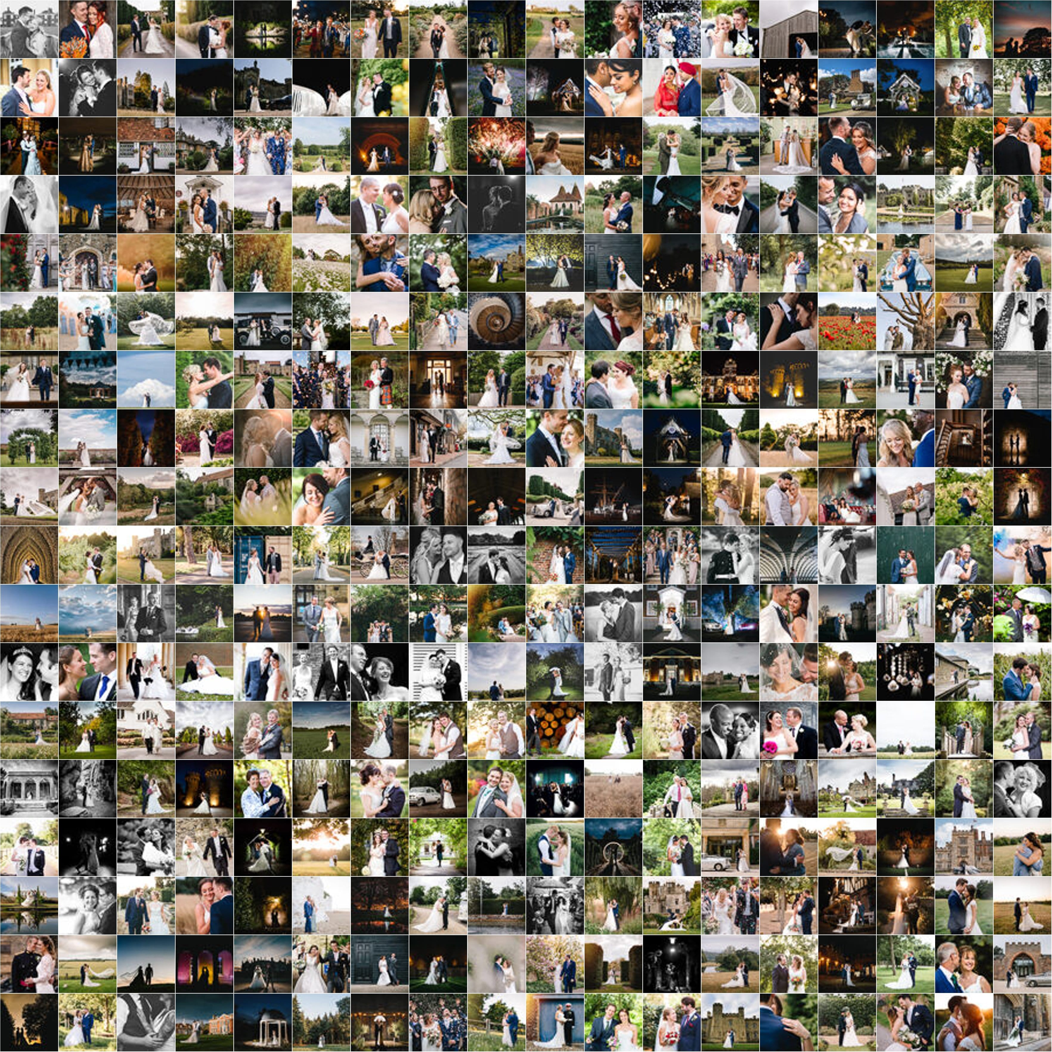 Wedding Photography collage of over 300 weddings photographed over 13 years of business